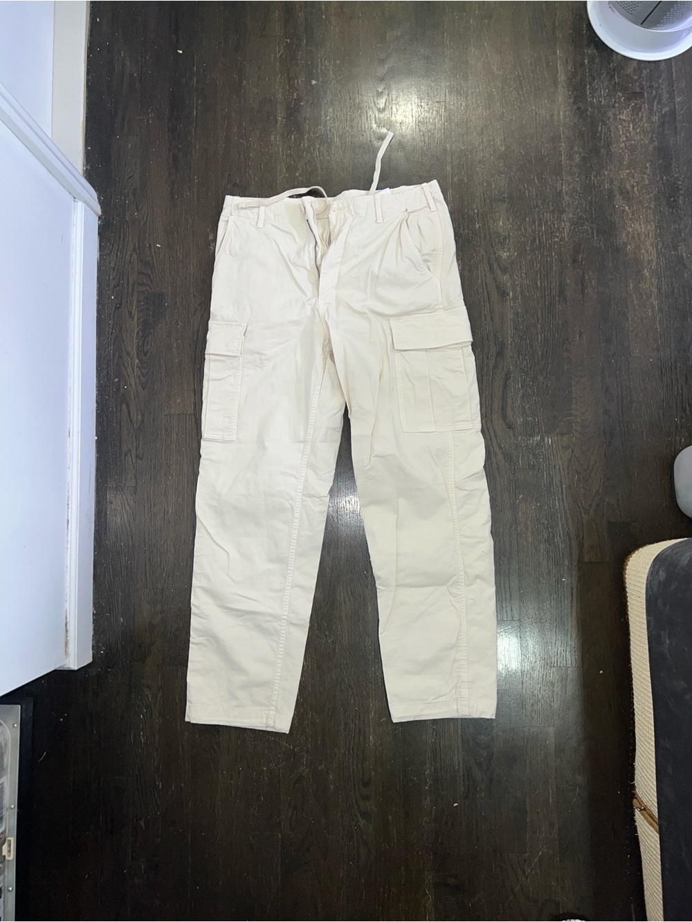 Uniqlo Cream Men's Cargo Pants - Relaxed Fit Utility